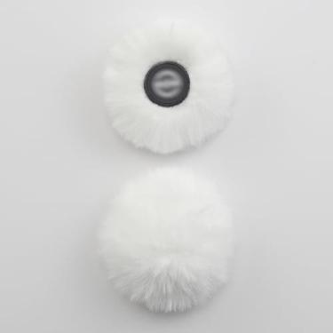 Imagem de LEFXMOPHY Pacote com 2 pára-brisas peludo para transmissor Hollyland Lark M2, microfone branco peludo