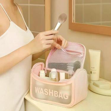 Imagem de Necessaire Bolsa Mão Feminina Organizadora Alça Viagem Maquiagem Estoj
