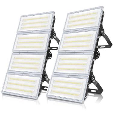Imagem de ISKYDRAW 2 Pacotes de Luz de Inundação Led de 400 W, Luzes de Inundação de Estádio de 40000Lm Luz Diurna Externa 7000K, Ângulo de Iluminação Ajustável de 4 Módulos, Iluminação de Inundação de Seguranç