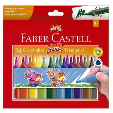 Imagem de Canetinha Hidrográfica Jumbo Triangular 150224j 24 Cores - Faber Castell