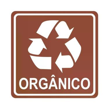 Imagem de Adesivo Lixo Orgânico 1 Unidade 10cmx10cm Cor Marrom