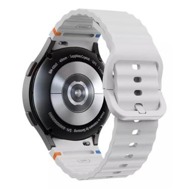 Imagem de 123Smart - Pulseira De Silicone Ridge 3 Cores Compativel Com Galaxy Watch 4 5 6 7 Fe 40mm 42mm 43mm 44mm 45mm 46mm 47mm - Ajuste Confortável, Resistente à Água e Instalação Facil – Cor Cinza