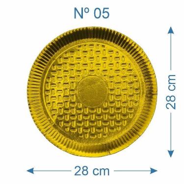 Imagem de 20 Prato de Bolo Salgado Laminado Dourado Nº5 - AAZ