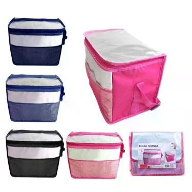 Imagem de Bolsa Térmica 17 Litros Azul Cooler Portátil Isotérmico para Alimentos