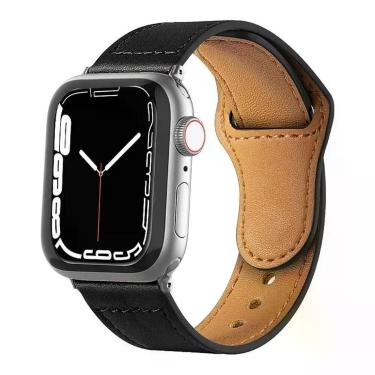 Imagem de Pulseira De Couro Para Apple Watch 49Mm - Preta - Gshield