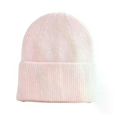 Imagem de Gorro Feminino Azul De Lã Cashmere E Pele De Coelho Angorá, Quente E M