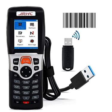 Imagem de Scanner de Código de Barras Sem Fio JRHC, Leitor Laser 1D com Tela LCD 2,2", Coletor e Inventário, Compatível com Windows e Mac