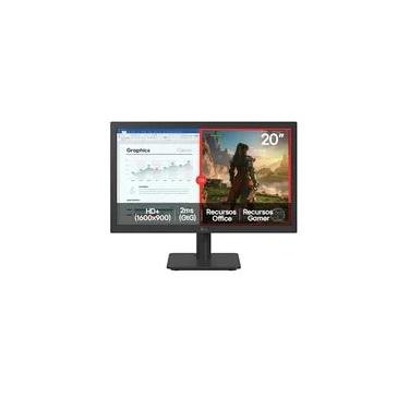 Imagem de Monitor LG 20U401A-B, 19.5" HD, 60Hz, VGA e HDMI, Reader Mode, Screen Split, Preto - 20U401A-B.AWZM