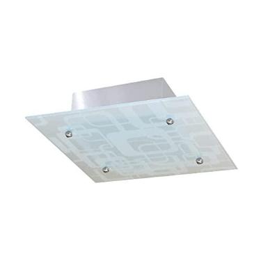 Imagem de Lustre Plafon Para Sala Cozinha Banheiro Quarto 30 cm x 30 cm (Geométrico Branco)