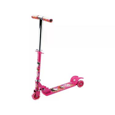 Imagem de Patinete Infantil Para Meninas Rosa Com 3 Rodas - Lotus