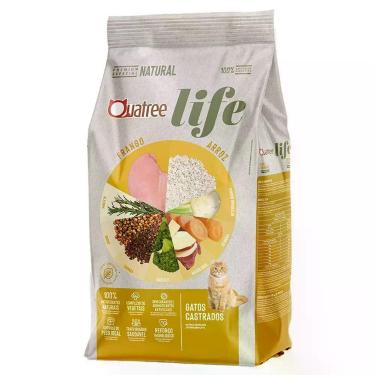 Imagem de Ração Quatree Life para Gatos Castrados Frango e Arroz 3kg