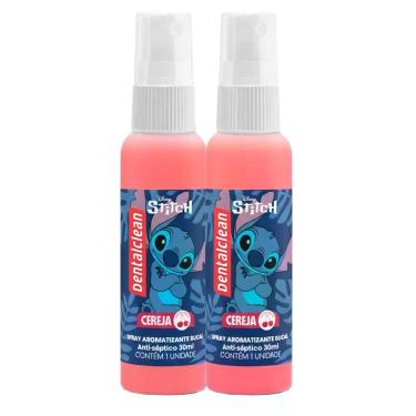 Imagem de Kit 2 Spray Bucal Dentalclean Stitch Antisséptico Cereja sem Álcool 30ML