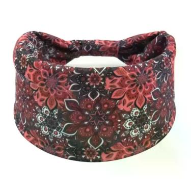 Imagem de Bandana Boho Mandala para Mulher - Faixa de Cabelo Elástica e Absorven