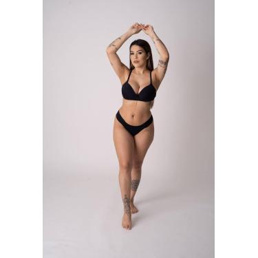 Imagem de Conjunto Básico Preto em Microfibra Deluxe Lingerie, P
