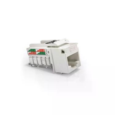 Imagem de Conector Fêmea Rj45 Cat.6 para Cabo de Rede e Internet Branco Sohoplus