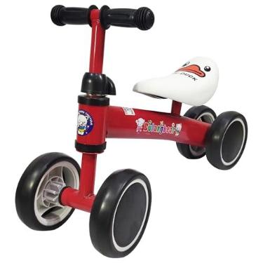 Imagem de Bicileta De Equilibrio Infantil Sem Pedal Treino Rodas Andador Bebê Passeio Reforcada Resistente Duravel Top (Vermelho)