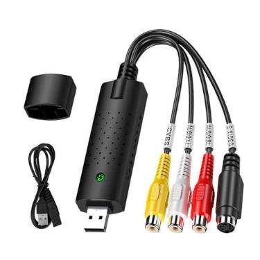 Imagem de TCRAYCH Conversor de áudio e vídeo USB, conversor VHS para digital, cartão de captura de vídeo digitalizado a partir de vídeo analógico VHS DVD, para Windows 7 8 10
