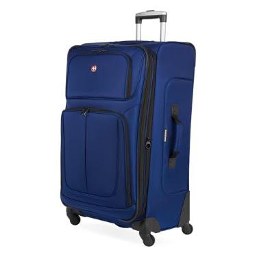 Imagem de SwissGear Bagagem expansível Sion Softside, Azul, Checked-Large 29-Inch