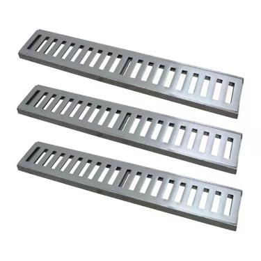 Imagem de Kit Ralo Grelha Linear 7134X3GDA Captação Águas Pluviais Carga 500KG Caixilho Alumínio Escovado GDA Industria