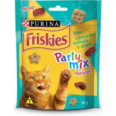 Imagem de Petisco Nestlé Purina Friskies Party Mix Camarão, Salmão e Atum para G