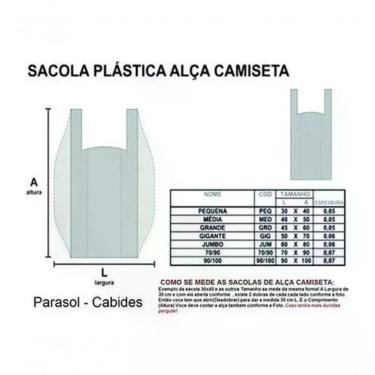 Imagem de Sacola Plástica 35x45 1 kg para Embalagens Recicladas Recuperadas Polietileno Recuperado 100% Reciclável Branco Higipack