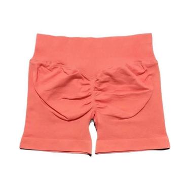 Imagem de Shorts De Yoga E Corrida Femininos De Cintura Alta Sem Costura, Elásti