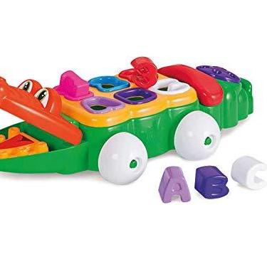 Imagem de Brinquedo Educativo Jacaré com Telefone Letras/Números Calesita, Multicor