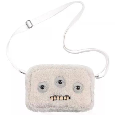 Imagem de Bolsa Transversal De Pelúcia Monstro De Dentes Feios De Cabeça Grande 