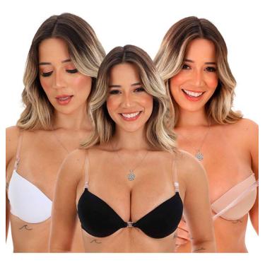 Imagem de 3 Sutiãs De Bojo Com Alça De Silicone Transparente + 3 alças - Amaré L