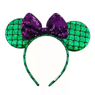 Imagem de Tiara Minnie Verde Laço Roxo Estilo Encantador Original Disney - DYF-C