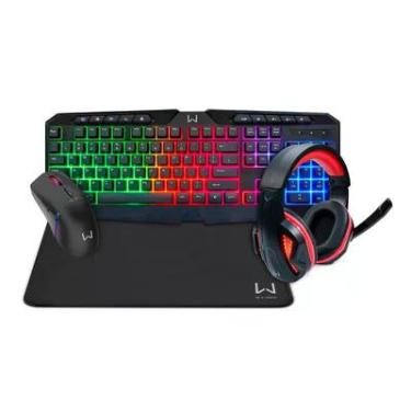 Imagem de Kit Gamer Multi Air Drop, Teclado, Mouse, Headset E Mousepad, Preto - Tc304