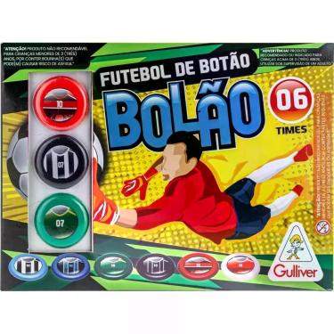 Imagem de Futebol de Botão Bolao 6 Times com 12 Bolas e 6 Goleiros com Haste Gulliver