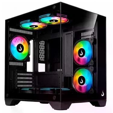 Imagem de Gabinete Gamer Galaxy Glass m Mini M-ATX Vidro Temperado sem Fan Preto Rise Mode RM-GA-GGMN-FB
