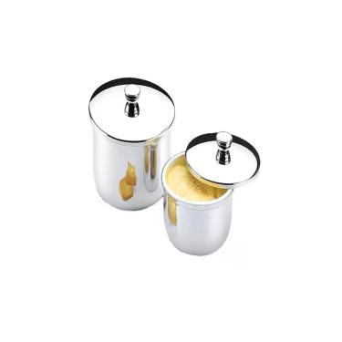 Imagem de Margarineira Átina para Potes Até 250g Aço Inox com Design Clássico para Mesa Posta Inox Brinox