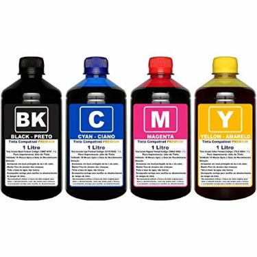 Imagem de AUTHENTIC INK Tinta Premium 4 Litros Compatível com Impressoras EPSON L3150, L3250, L3210, L3110, L5190 - Kit com 4 Garrafas de Tinta Preta, Ciano, Magenta e Amarela