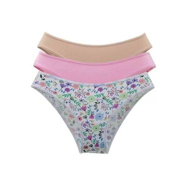 Imagem de Kit com 3 Calcinhas Biquínis K53300 Demillus, Floral, P