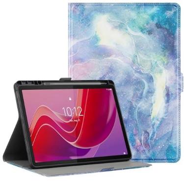 Imagem de Derwere Capa para Lenovo Tab M11 com suporte para caneta, capa magnética ultrafina para tablet Lenovo Tab K11 LTE infantil, nuvem de cor