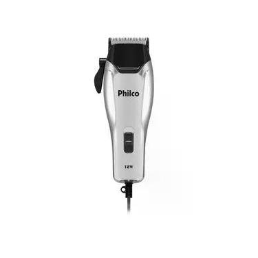 Imagem de Máquina de Cortar Cabelo Philco PCR04 18W 4 Pentes Cerâmica Preto e Cromado Cromado / 220