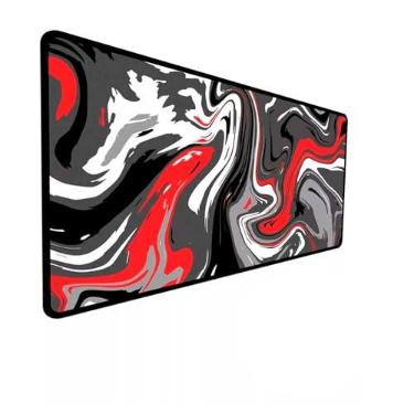 Imagem de Mouse Pad Gamer Extra Grande Speed Anti Derrapante Profissional Desk Pad Large Wide 70x35 - Abstract Preto/Vermelho