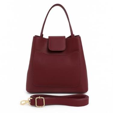 Imagem de Bolsa Saco Feminina Alça Removível Linda Willibags (Bordo)
