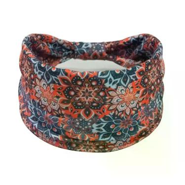 Imagem de Bandana Boho Mandala para Mulher - Faixa de Cabelo Elástica e Absorven