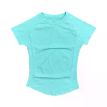 Imagem de Camiseta Esportiva Feminina Respirável E Elástica Com Gola Redonda E M