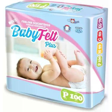 Imagem de Kit 5 Fralda Descartável Baby Felt Noturna Infantil P - 100 Unidades A