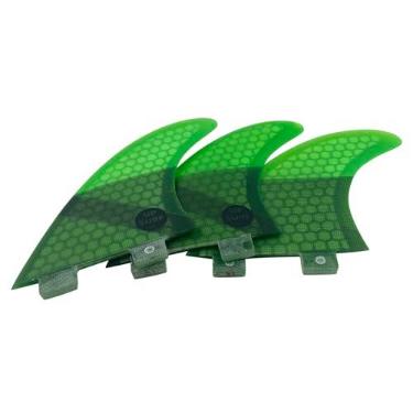 Imagem de UP SURF Surfing 3 quilhas P Size Double Tabs Base Tri Fins Propulsor de Prancha de Surf Fibra de Vidro Favo de Mel (Verde)