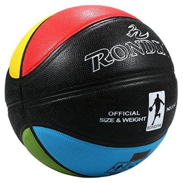 Imagem de Bola de basquete de couro PU,Bola de basquete PU Material oficial de basquete livre com saco de rede e agulha de basquete ao ar livre/interior combinando e bola de treinamento tamanho 5