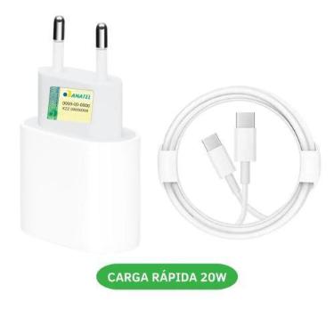Imagem de Carregador Turbo 20W USB-C + Cabo Tipo-C 1m  Compatível com dispositiv