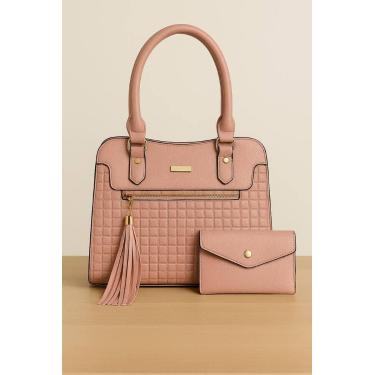 Imagem de Bolsa Feminina Estruturada com Alça de Mão e Transversal Média Elegant