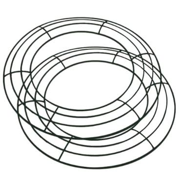 Imagem de MiOYOOW 2 peças com moldura de guirlanda de arame de Natal de 31/14/40 cm, guirlanda de metal à prova de ferrugem com 3 tamanhos para decoração de Natal, casamento, festa em casa