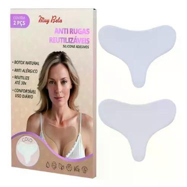 Imagem de Adesivo Anti Rugas Colo e Decote Silicone Reutilizável Muy Bela Patch 