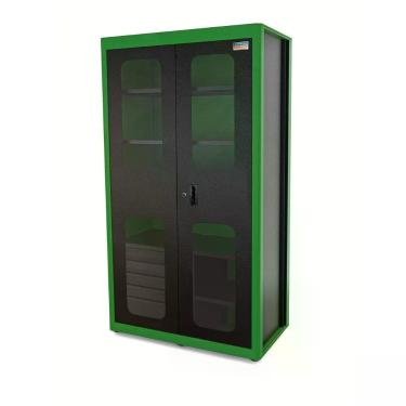 Imagem de Armário Vertical Para Ferramentas 2 Portas Com Visores E 5 Gavetas Tramontina Pro Verde Tramontina
